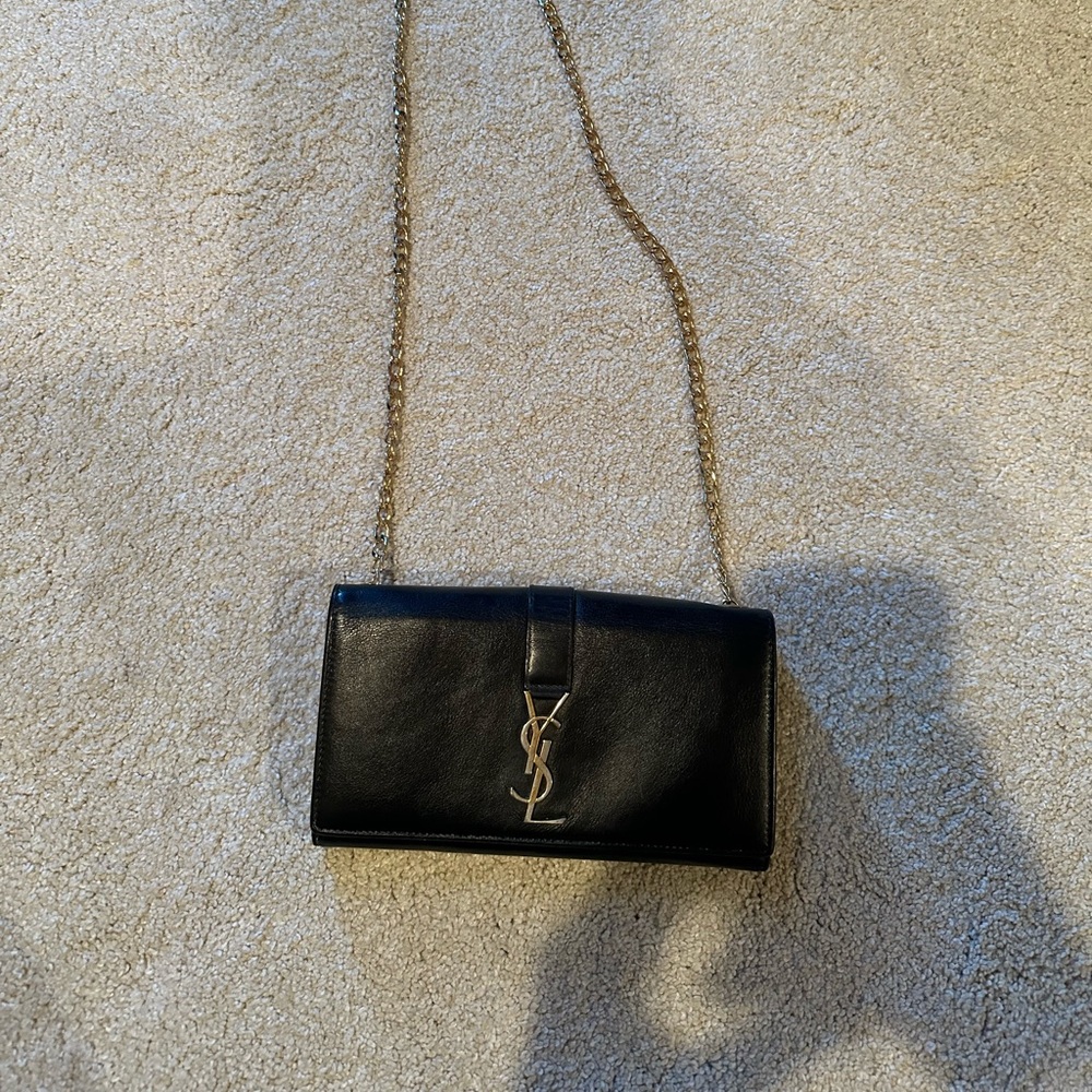 Black YSL Wallet on a Chain